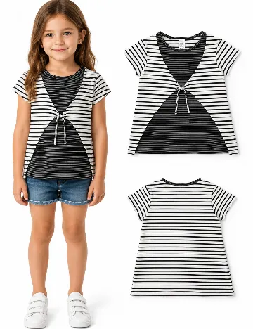 Tricou Zara, negru/alb