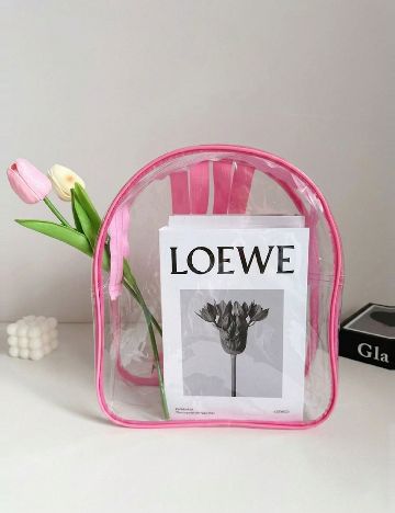 Rucsac SHEIN, transparent/roz