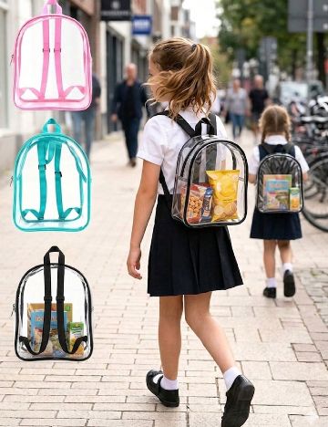 Rucsac SHEIN, transparent/roz