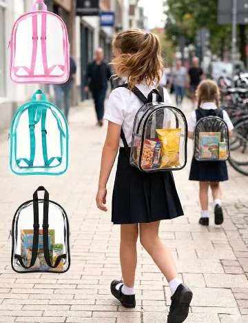 Rucsac SHEIN, transparent/roz