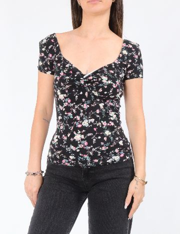 Tricou Bershka, floral print