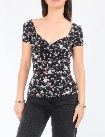 Tricou Bershka, floral print