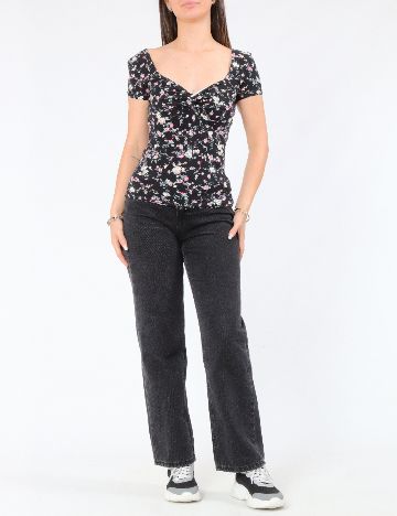 Tricou Bershka, floral print