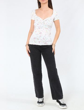 Top Bershka, floral print
