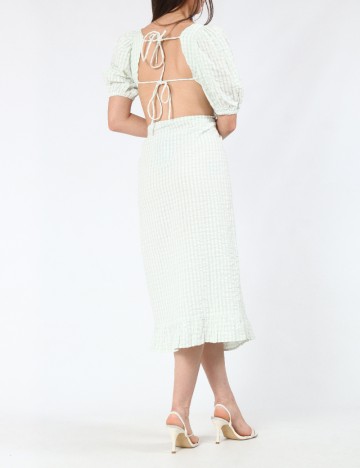 Rochie medie Influence, alb/verde