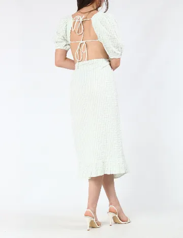 Rochie medie Influence, alb/verde
