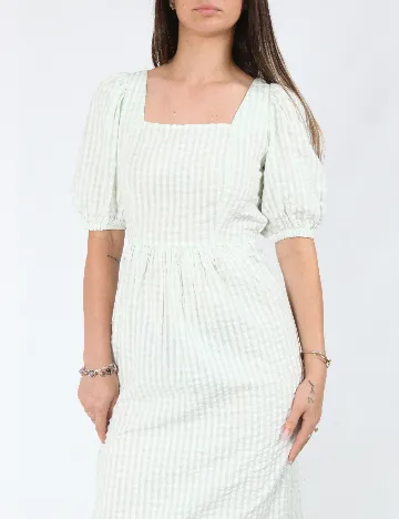 Rochie medie Influence, alb/verde