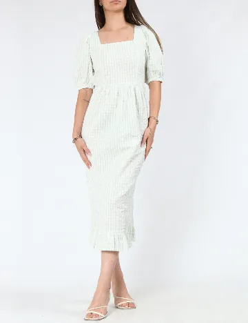 Rochie medie Influence, alb/verde