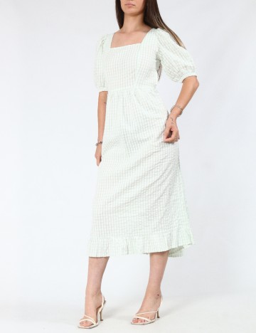 Rochie medie Influence, alb/verde