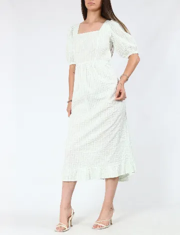 Rochie medie Influence, alb/verde