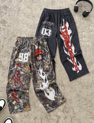Set pantaloni 2 perechi Shein Kids, mix culori