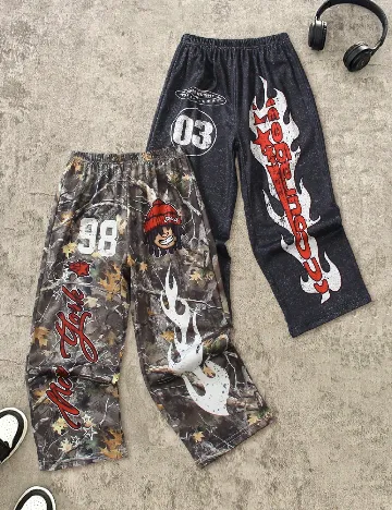 Set pantaloni 2 perechi Shein Kids, mix culori