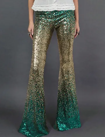 Pantaloni SHEIN, auriu/verde