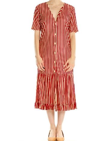 Rochie medie Zara, rosu/galben