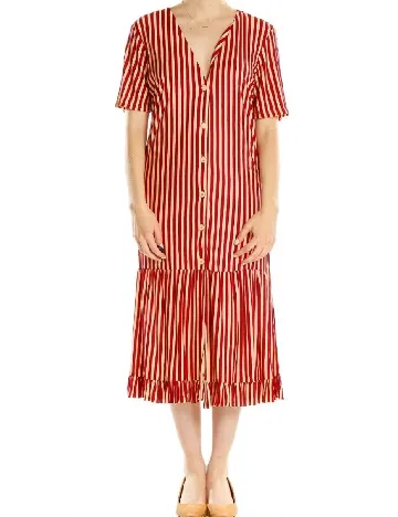 Rochie medie Zara, rosu/galben