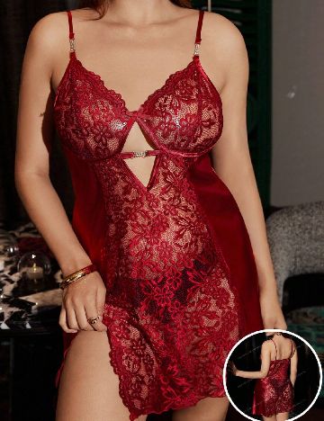 Rochie de noapte SHEIN CURVE, visiniu