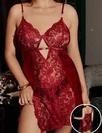 Rochie de noapte SHEIN CURVE, visiniu