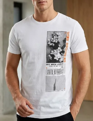 Tricou Pull&Bear, alb