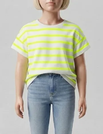 Tricou Zara, verde/alb