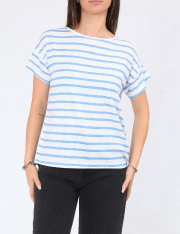 Tricou Zara, albastru/alb