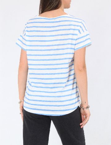 Tricou Zara, albastru/alb