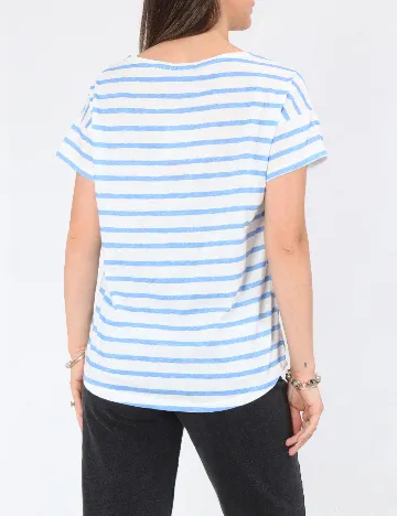Tricou Zara, albastru/alb