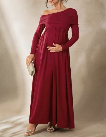 Rochie lunga SHEIN Maternity, visiniu