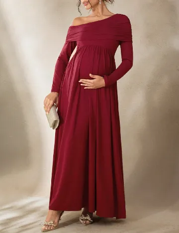 Rochie lunga SHEIN Maternity, visiniu