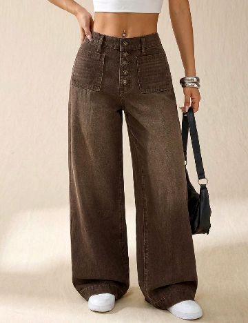Pantaloni SHEIN, maro