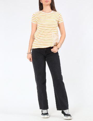 Tricou Zara, galben/alb