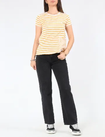 Tricou Zara, galben/alb