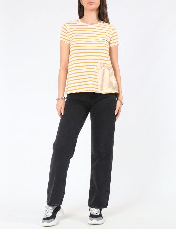 Tricou Zara, galben/alb
