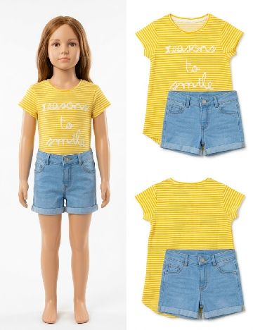 Tricou Zara, galben/alb