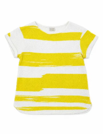 Tricou Zara, galben/alb