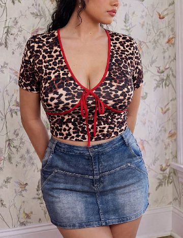 Top SHEIN CURVE, animal print