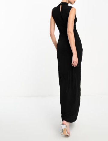 Rochie lunga Flounce London, negru