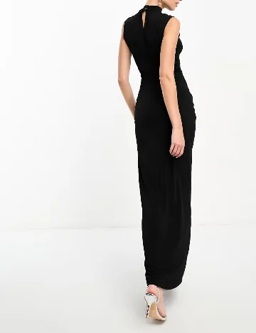 Rochie lunga Flounce London, negru