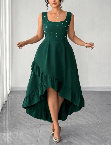 Rochie medie SHEIN CURVE, verde inchis