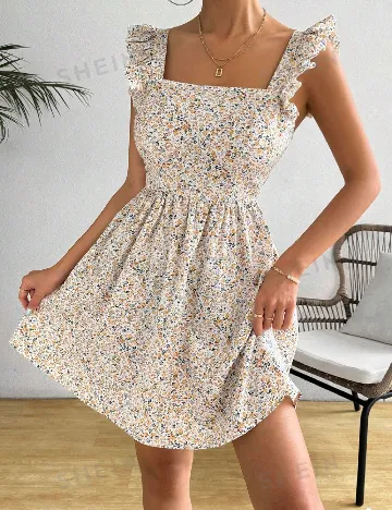 Rochie scurta SHEIN, floral print