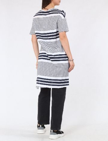 Bluza Bershka, alb/albastru