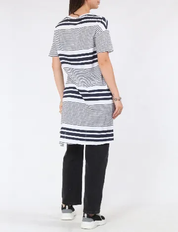 Bluza Bershka, alb/albastru