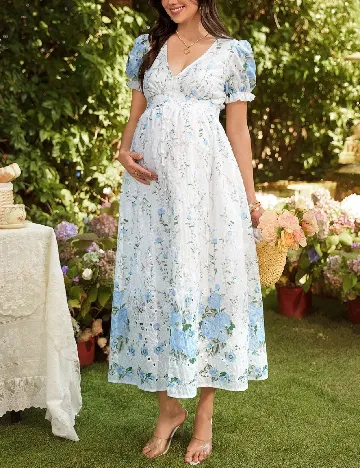 Rochie lunga SHEIN Maternity, alb