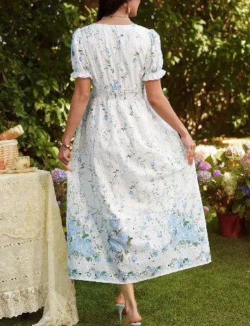 Rochie lunga SHEIN Maternity, alb