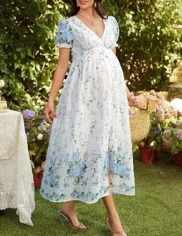 Rochie lunga SHEIN Maternity, alb