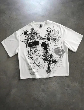 Tricou Romwe, alb