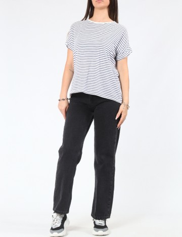 Tricou Oysho, alb/albastru