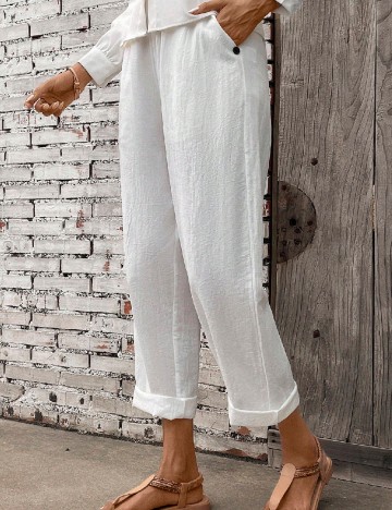 Pantaloni SHEIN, alb