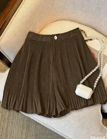 Pantaloni scurti SHEIN CURVE, maro
