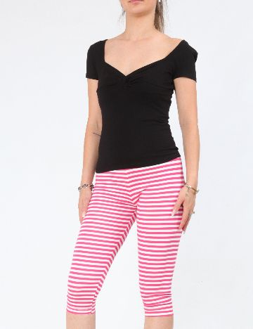 Colanti trei sferturi Zara, alb/roz