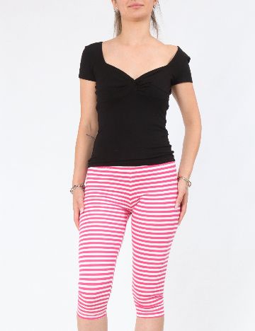Colanti trei sferturi Zara, alb/roz